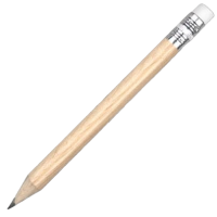 Mini Wooden Pencil with Eraser - Natural