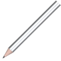 Mini Wooden Pencil with No Eraser - Silver