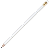 Wooden Oro Pencil with White Eraser - White Unsharpened