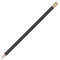 Wooden Oro Pencil with White Eraser - Black Unsharpened