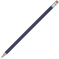 Standard Wooden Pencil with Pink Eraser - Blue Unsharpened