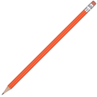 Standard Wooden Pencil with Pink Eraser - Orange Unsharpened