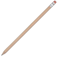 Certified Sustainably Sourced Wooden Pencil with Pink Eraser - Natural