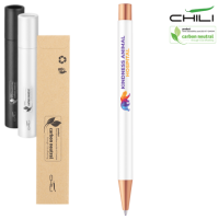 Par Soft Feel Rose Gold Metal Recycled Ballpoint Pen - White - Rose Gold
