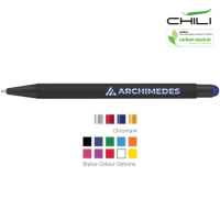 Recycled Par-i Noir Soft Feel Stylus Ballpoint Pen by Chili
