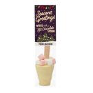 Winter Collection - Eco Info Card - Hot Choc Spoon - White Chocolate with Mini Marshmallows