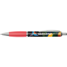 Contour Full Colour Wrap Ballpoint Pen - White - Red (Blue Ink)