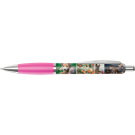 Contour Full Colour Wrap Ballpoint Pen - White - Magenta (Blue Ink)