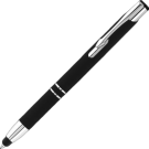 Electra Classic Soft Feel Metal Ballpoint Pen with Stylus - Black (Blue Ink)