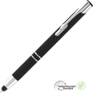 Electra Classic GRS Recycled Soft Feel Metal Ballpoint Pen with Stylus - Black