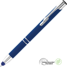 Electra Classic GRS Recycled Soft Feel Metal Ballpoint Pen with Stylus - Blue