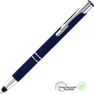 Electra Classic GRS Recycled Soft Feel Metal Ballpoint Pen with Stylus - Dark Blue