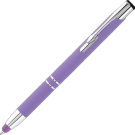 Electra Classic Soft Feel Metal Ballpoint Pen with Stylus - Lilac (Blue Ink)