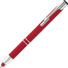 Electra Classic Soft Feel Metal Ballpoint Pen with Stylus - Red (Blue Ink)