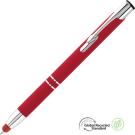Electra Classic GRS Recycled Soft Feel Metal Ballpoint Pen with Stylus - Red