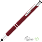 Electra Classic GRS Recycled Soft Feel Metal Ballpoint Pen with Stylus - Burgundy