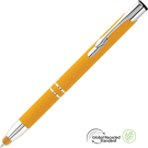 Electra Classic GRS Recycled Soft Feel Metal Ballpoint Pen with Stylus - Yellow