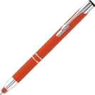 Electra Classic Soft Feel Metal Ballpoint Pen with Stylus - Orange (Blue Ink)