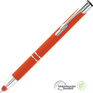 Electra Classic GRS Recycled Soft Feel Metal Ballpoint Pen with Stylus - Orange