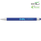 Recycled Par-i Soft Feel Stylus Ballpoint Pen by Chili - Blue - Silver