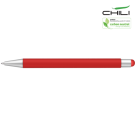 Recycled Par-i Soft Feel Stylus Ballpoint Pen by Chili - Red - Silver