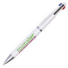 Quad 4 Colour in 1 Ballpoint Pen - White - Silver