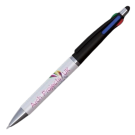 Quad 4 Colour in 1 Ballpoint Pen with Stylus - White - Black