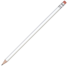 Standard Wooden Pencil with Pink Eraser - White Unsharpened
