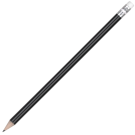Wooden Argente Pencil with White Eraser - Black