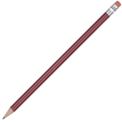Standard Wooden Pencil with Pink Eraser - Burgundy Unsharpened