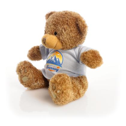 Printed Brown 22cm Edward bear - Baby Blue t-shirt