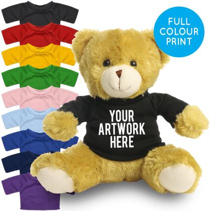 Printed 25cm Elizabeth bear - Black t-shirt