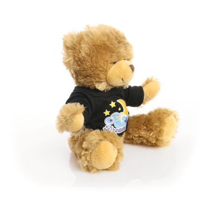 Printed 20cm Charles Jointed bear with Black t-shirt