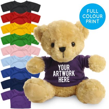 Printed 19cm Victoria bear - Purple t-shirt