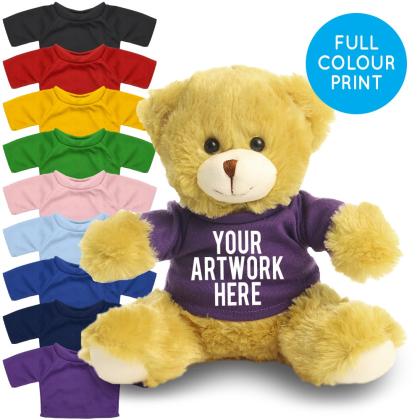 Printed 20cm Elizabeth bear - Purple t-shirt
