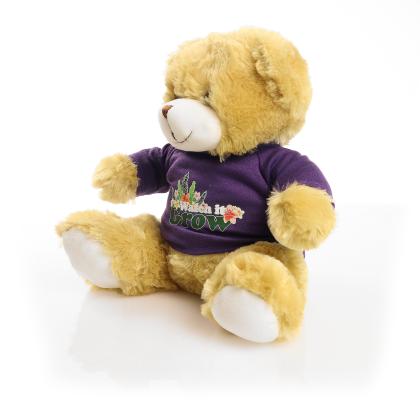 Printed 25cm Elizabeth bear - Purple t-shirt