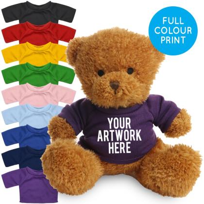 Printed Golden 18cm James bear - Purple t-shirt