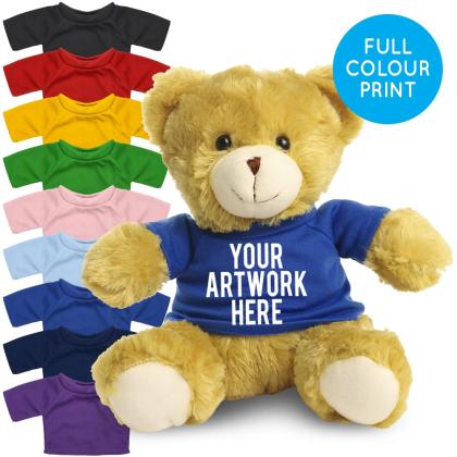 Printed 25cm Elizabeth bear - Royal Blue t-shirt