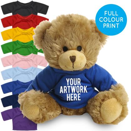 Printed 20cm Charles Jointed bear - Royal Blue t-shirt