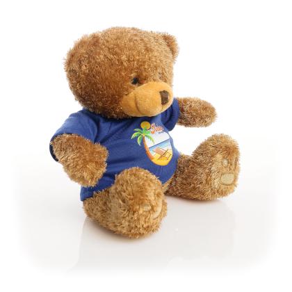 Printed Brown 22cm Edward bear Royal Blue t-shirt