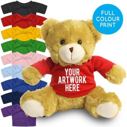 Printed 25cm Elizabeth bear - Red t-shirt