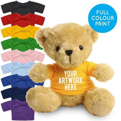 Printed 19cm Victoria bear - Yellow t-shirt