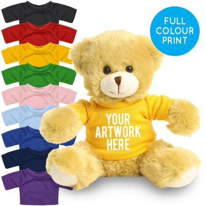 Printed 20cm Elizabeth bear - Yellow t-shirt