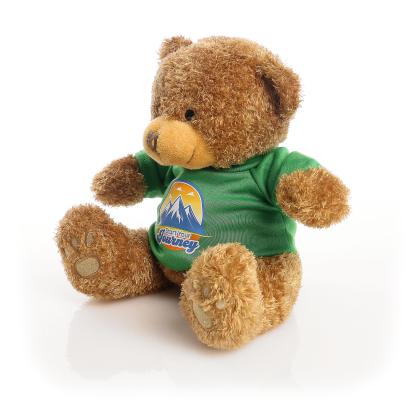 Printed Brown 22cm Edward bear - Yellow t-shirt