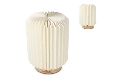 Coollux foldable paper LED lamp Aurora on wooden base, 22cm