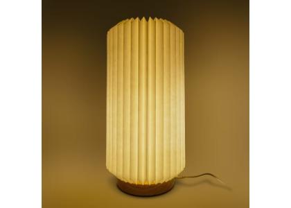 Coollux foldable paper LED lamp Aurora Tall on wooden base, 32cm Coollux foldable paper LED lamp Aurora Tall on wooden base, 32cm