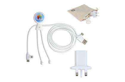 2090 - Xoopar Mr Bio Long Charging Cable + UK Plug Adapter