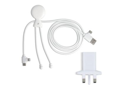 2090 - Xoopar Mr Bio Long Charging Cable + UK Plug Adapter