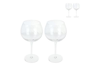 Byon Opacity set of 2 wineglasses with stylish glass pattern 470ml
