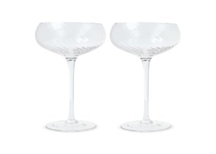 Byon Opacity set of 2 champagne glasses with stylish glass pattern 300ml